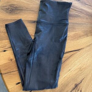 Spanx faux leather Black High-Waisted Leggings size XL